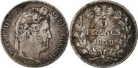 France 5 Francs Coin, Louis-Philippe, Paris, Silver -