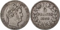 France 5 Francs Coin, Louis-Philippe, Strasbourg, Silver -