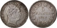France 5 Francs Coin, Louis-Philippe, Bordeaux, Silver -