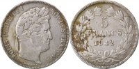 France 5 Francs Coin, Louis-Philippe, Rouen, Silver -