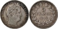 France 5 Francs Coin, Louis-Philippe, Lille, Silver -
