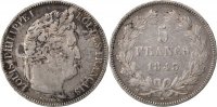 France 5 Francs Coin, Louis-Philippe, Rouen, Silver -