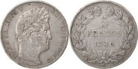 France 5 Francs Coin, Louis-Philippe, Strasbourg, Silver -