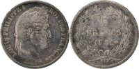 France 5 Francs Coin, Louis-Philippe, Strasbourg, Silver -