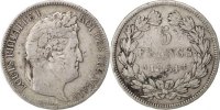 France 5 Francs Coin, Louis-Philippe, Paris, Silver -