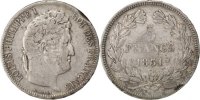 France 5 Francs Coin, Louis-Philippe, Perpignan, Silver -