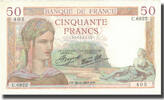 France 50 Francs Cérès, 1937-08-26, Fayette:18.2, KM:64g -