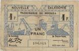 New Caledonia 1 Franc Banknote, 1942-07-15, KM:52, UNC(60-62) -