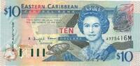 East Caribbean States 10 Dollars Banknote, Undated (2000), KM:38m -