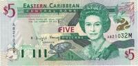 East Caribbean States 5 Dollars Banknote, Undated (2000), KM:37m -