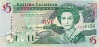 East Caribbean States 5 Dollars Banknote, Undated (2000), KM:37k1 -