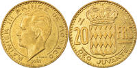 Monaco 20 Francs, Vingt Coin, Rainier III, Aluminum-Bronze -