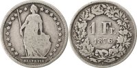 Switzerland Franc Coin, Silver, KM:24 -