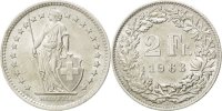 Switzerland 2 Francs Coin, Silver, KM:21 -