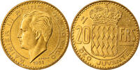 Monaco 20 Francs, Vingt Coin, Rainier III, Aluminum-Bronze -