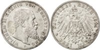 German States 3 Mark Coin, WURTTEMBERG, Wilhelm II, Freudenstadt -
