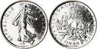 France 5 Francs Coin, Semeuse, Paris, Nickel Clad -
