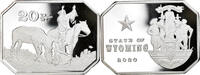 United States 20 Dollars Coin, Wyoming, Silver Clad -
