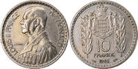Monaco 10 Francs Coin, Louis II, Copper-nickel, KM:123 -
