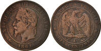 France 10 Centimes Coin, Napoleon III, Napoléon III, Bordeaux -