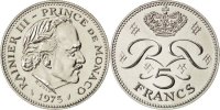 Monaco 5 Francs Coin, Rainier III, Copper-nickel, KM:150 -