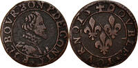 France Double Tournois Coin, Château-Regnault, Copper, CGKL:674 -