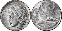 Brazil 50 Centavos Coin, error off center strike, Stainless -