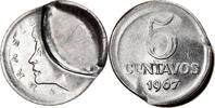 Brazil 5 Centavos Coin, error partial brockage, Stainless -