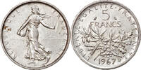 France 5 Francs Coin, Semeuse, Paris, Silver, KM:926 -