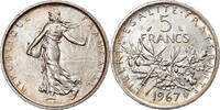 France 5 Francs Coin, Semeuse, Paris, Silver, KM:926 -