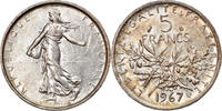 France 5 Francs Coin, Semeuse, Paris, Silver, KM:926 -