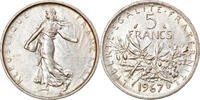 France 5 Francs Coin, Semeuse, Paris, Silver, KM:926 -