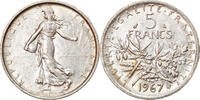 France 5 Francs Coin, Semeuse, Paris, Silver, KM:926 -