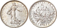 France 5 Francs Coin, Semeuse, Paris, Silver, KM:926 -