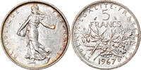 France 5 Francs Coin, Semeuse, Paris, Silver, KM:926 -