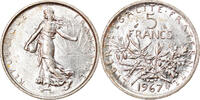France 5 Francs Coin, Semeuse, Paris, Silver, KM:926 -
