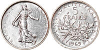 France 5 Francs Coin, Semeuse, Paris, Silver, KM:926 -