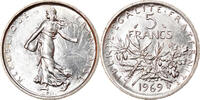 France 5 Francs Coin, Semeuse, Paris, Silver, KM:926 -