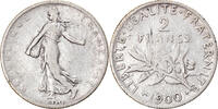 France 2 Francs Coin, Semeuse, Paris, Silver, KM:845.1 -