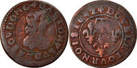 France Double Tournois Coin, DOMBES, Gaston d'Orléans, Trévoux -