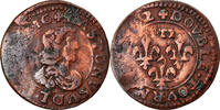 France Double Tournois Coin, DOMBES, Gaston d'Orléans, Trévoux -