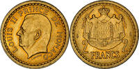 Monaco 2 Francs Coin, Paris, Cupro-Aluminium, Gadoury:134 -