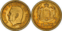 Monaco 2 Francs Coin, Paris, Cupro-Aluminium, Gadoury:134 -