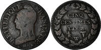 France 5 Centimes Coin, Dupré, Lille, Bronze, KM:640.11 -