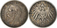 German States 2 Mark Coin, BADEN, Friedrich I, Stuttgart -
