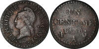 France Centime Coin, Dupré, Paris, Bronze, KM:646 -