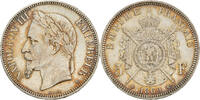 France 5 Francs Coin, Napoleon III, Strasbourg, Fautée -