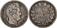 France 5 Francs Coin, Louis-Philippe, Strasbourg, Silver -
