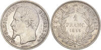 France Franc Coin, Napoleon III, Paris, Silver, KM:779.1 -