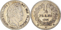 France 1/4 Franc Coin, Louis-Philippe, Paris, Silver -
